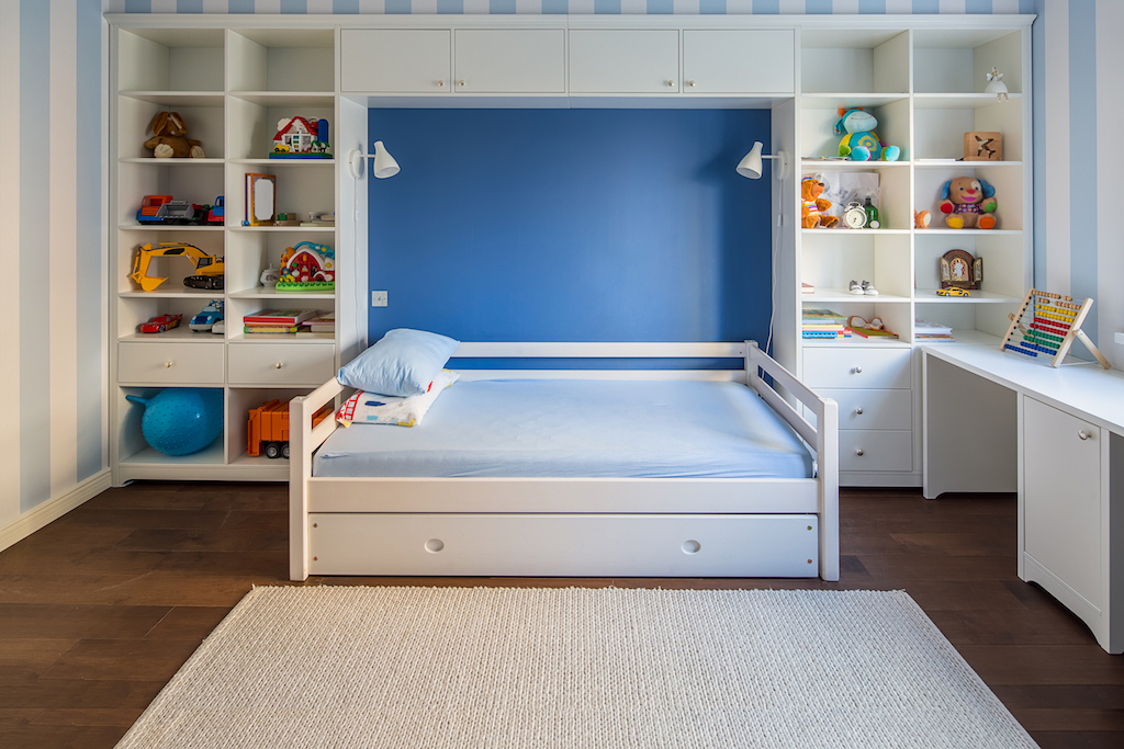 Shelves with Toy Storage Tricks for hiding children's toys