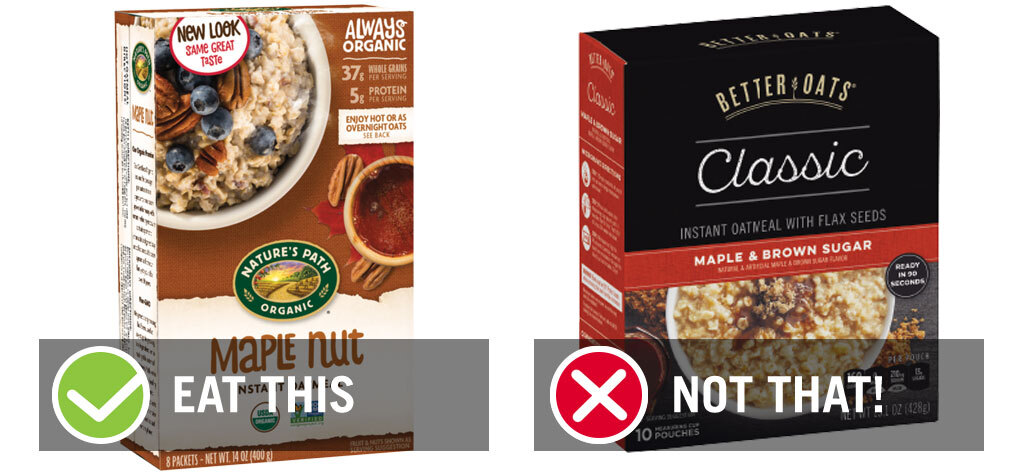 eat this not that instant oatmeal maple packets - best instant oatmeal