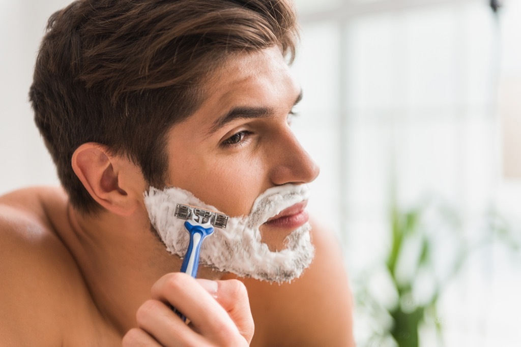 man shaving