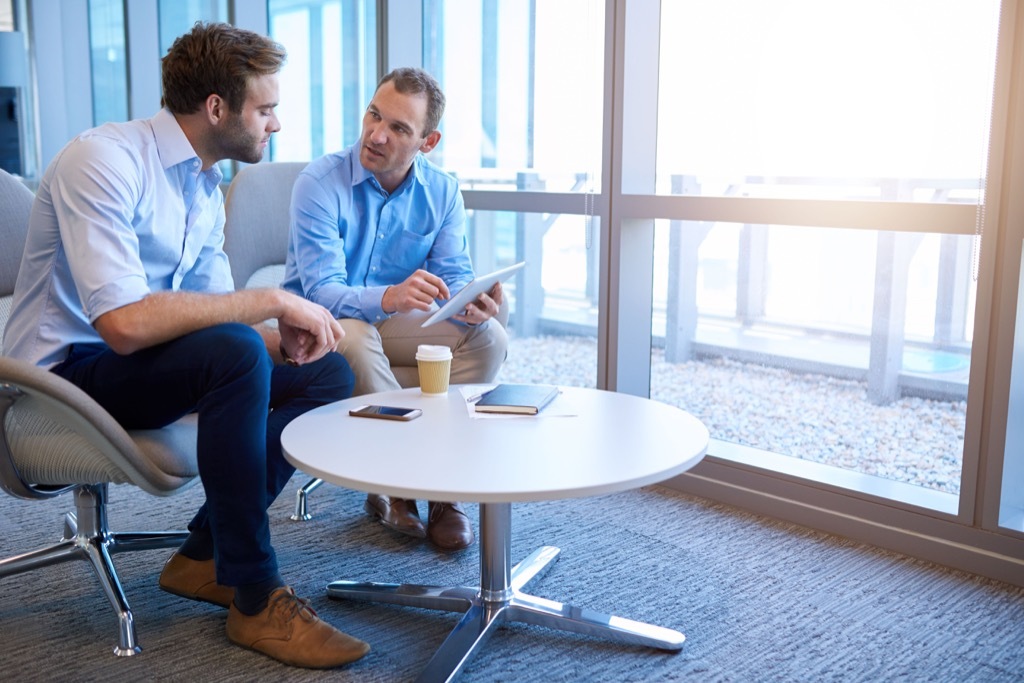 Two male coworkers