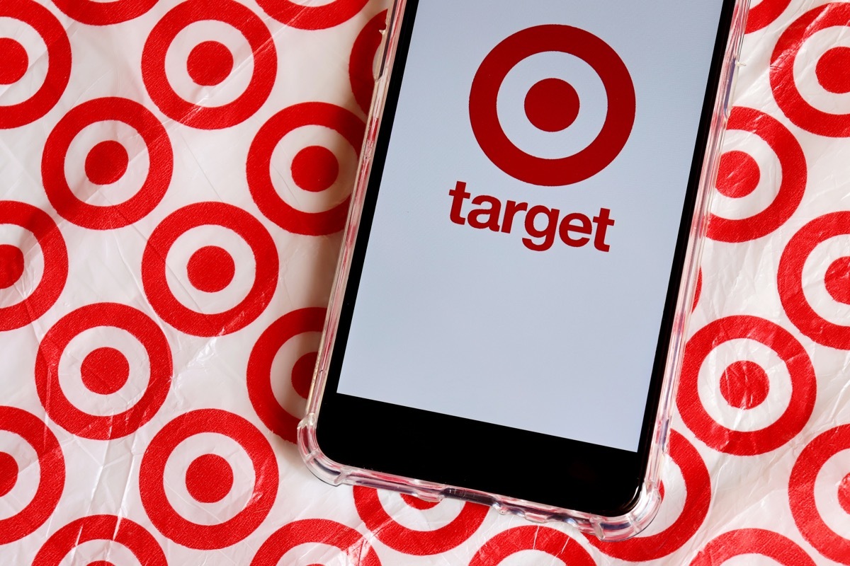 Target app on an iphone with target backround