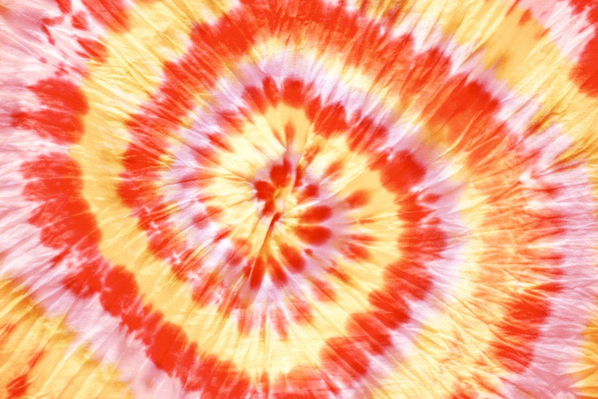 yellow and orange Tie Dye Spiral pattern