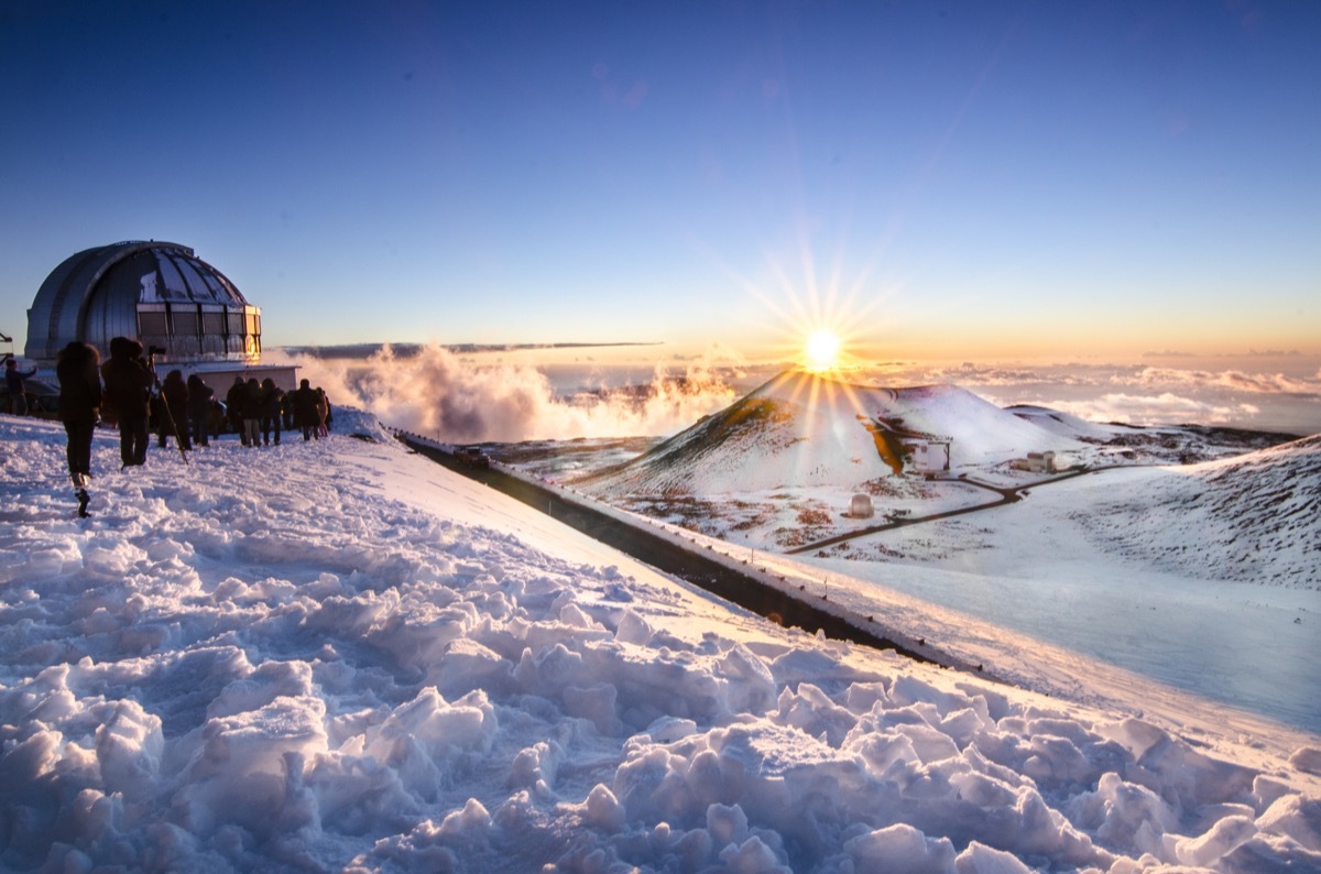 Snow on Mauna Kea, Big Island, Hawaii