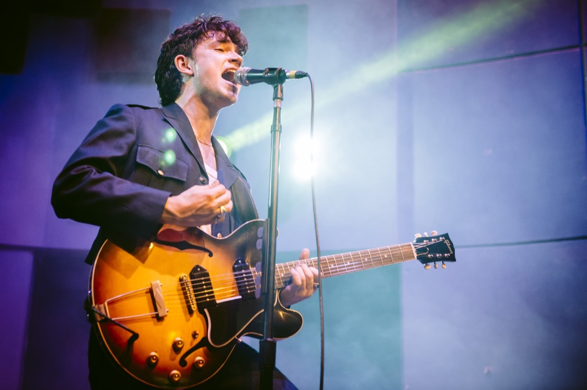 MADRID, SPAIN - FEBRUARY 28: Elijah Hewson from the Irish indie rock band Inhaler performs on stage at Shoko on February 28, 2020 in Madrid, Spain.